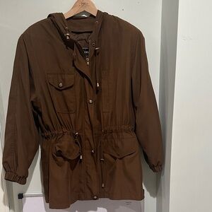 Gallery Brown Hooded Utility Jacket